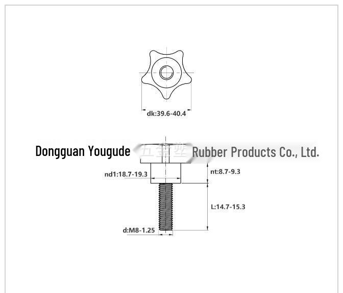 304 Stainless Steel Rubber-Coated Hand-Tightened Plastic Knob Screw Handle