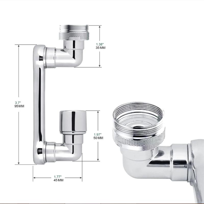 1080° Universal Rotation Faucet Extender Dual Mode Sprayer Head Kitchen Robot Arm Extension Taps Bathroom Swivel Faucet