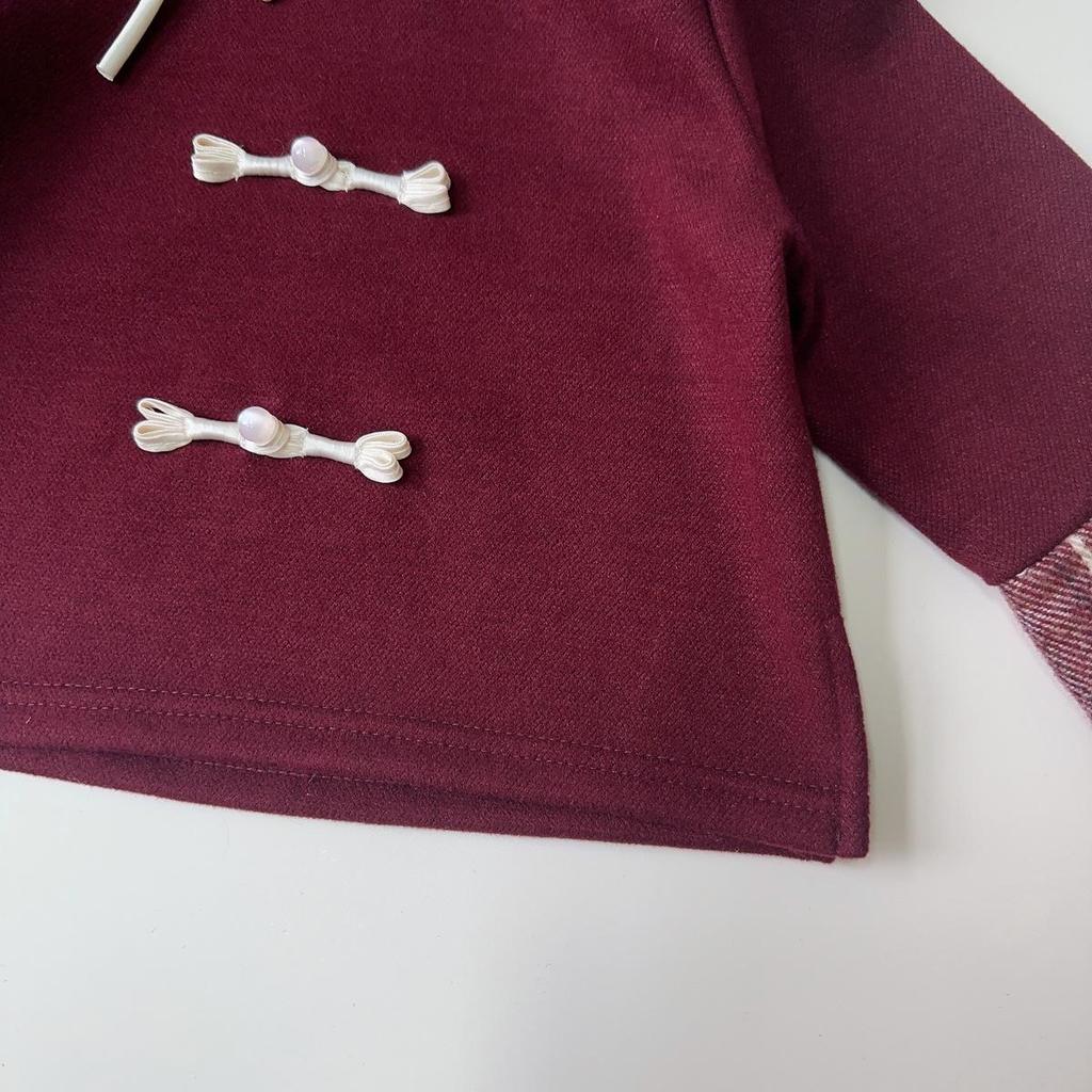 Girls' Chinese Style Winter Coat & Pleated Skirt Set - AWA889