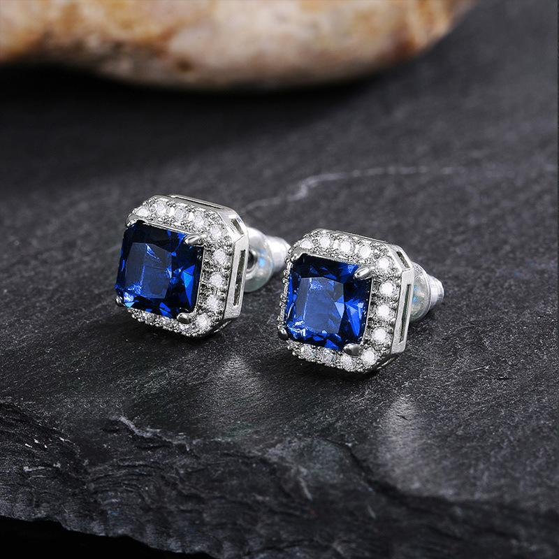 Earrings: Unique Design with Zircon Inlay, Square-shaped Women's Stud Earrings, Versatile and Elegant Accessory
