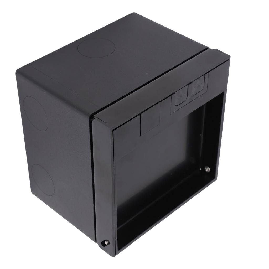 Zapuštěná plochá zásuvka s 2kolíkovou zásuvkou a portem pro síťový kabel Podlahová zapuštěná krabice - sada Černá