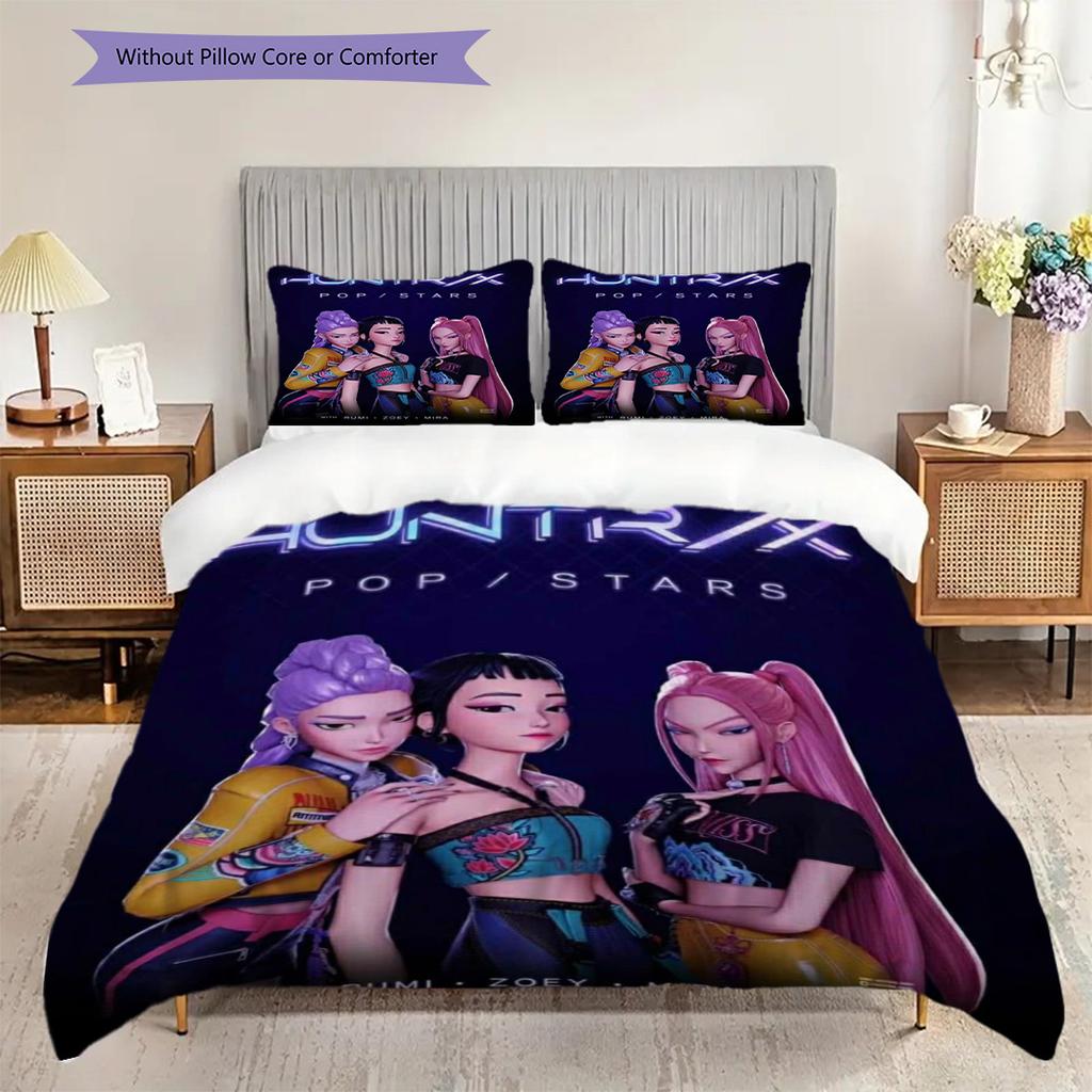 Vivid Purple Bedroom Set Threepiece Set 1 Duvet Cover 2 Pillowcase Without Core Soft And Comfortable Bedding Set Duvet Cover And Pillowcase