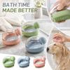 Pet Bathing Brush with Dispenser for Dogs and Cats - Silicone Grooming Shower Brush for Pet Bath Time