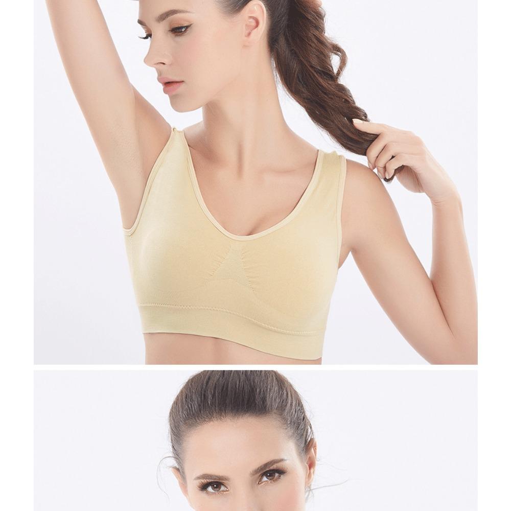 Sutiã esportivo à prova de choque de ioga tamanho grande sem aro sutiã de uma peça sem rastros feminino comércio exterior atacado
