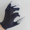 1 Pair Spooky Halloween Witch Gloves with Glitter Nails Halloween Long Nail Gloves Performance Props Cosplay Costume Accessories Party Dress up