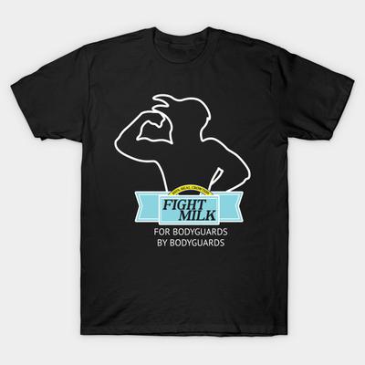 Men Black Print T-shirt Fight Milk No-Cut Transfer Paper Print Cotton Tshirt