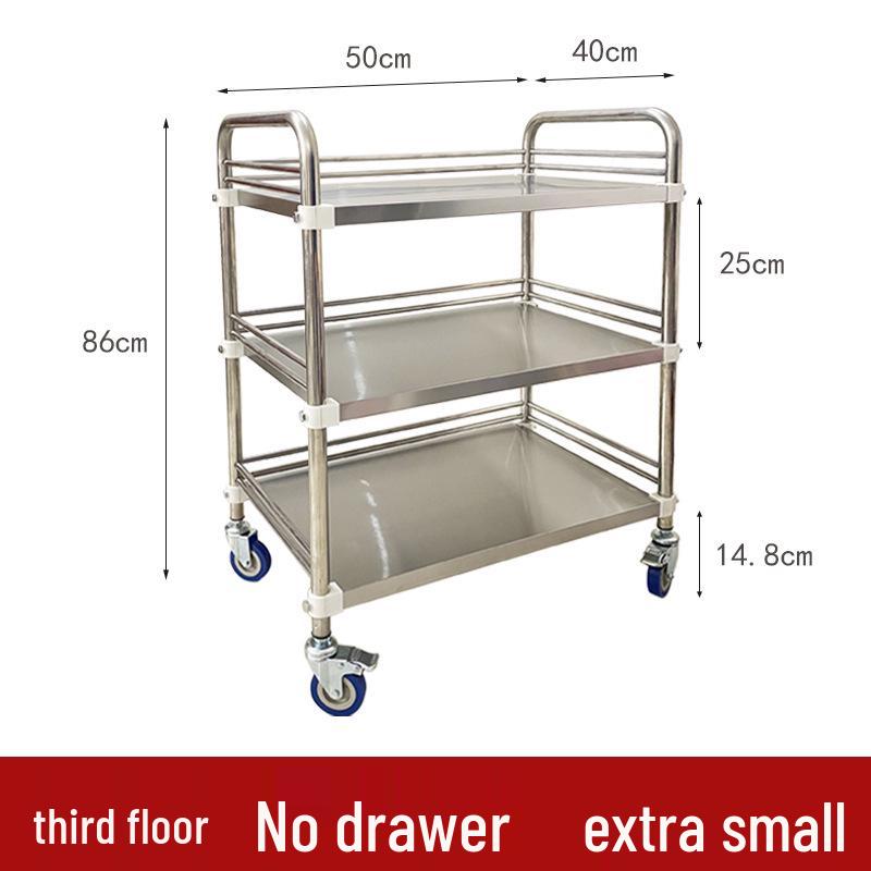 Stainless Steel Medical & Beauty Trolley - Mobile Storage & Instrument Cart