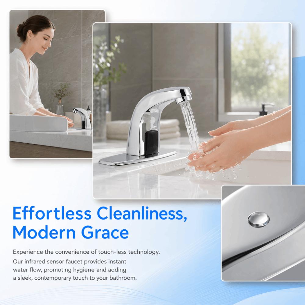 Battery Operated Infrared Faucet PVD Plating Automatic  Faucet  Bathroom Sink