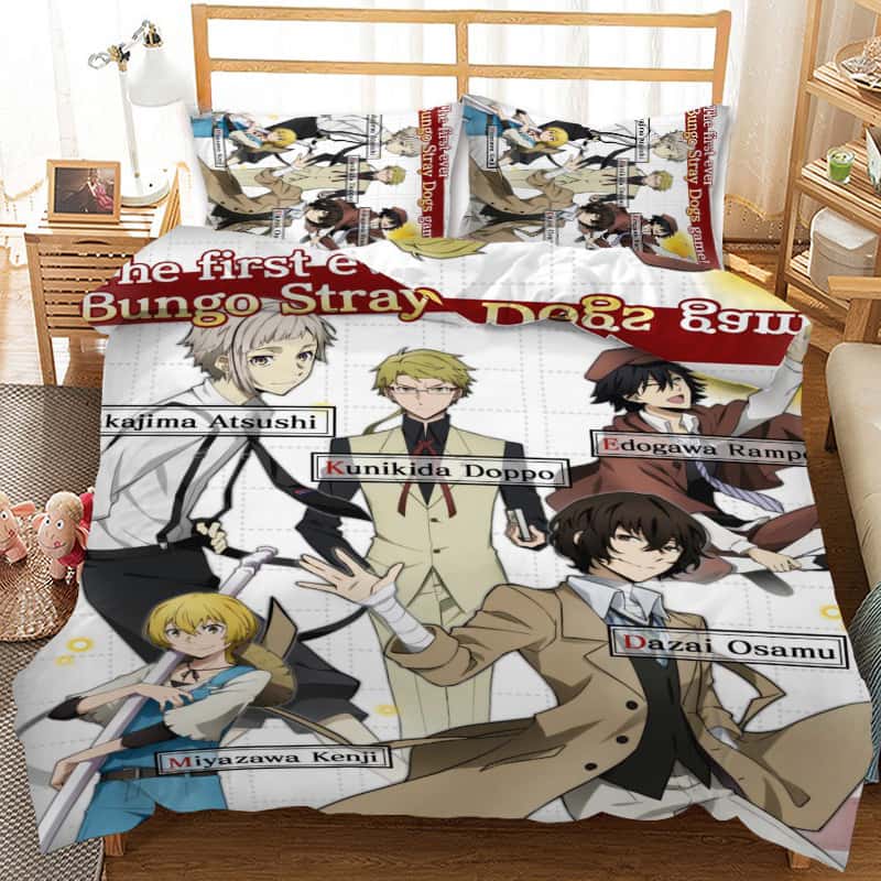 3D Tecknad Påslakan Set Bungo Stray Dogs  Tales of the Lost Sängkläder Set Påslakan Kuddfodral För Hemtextilier