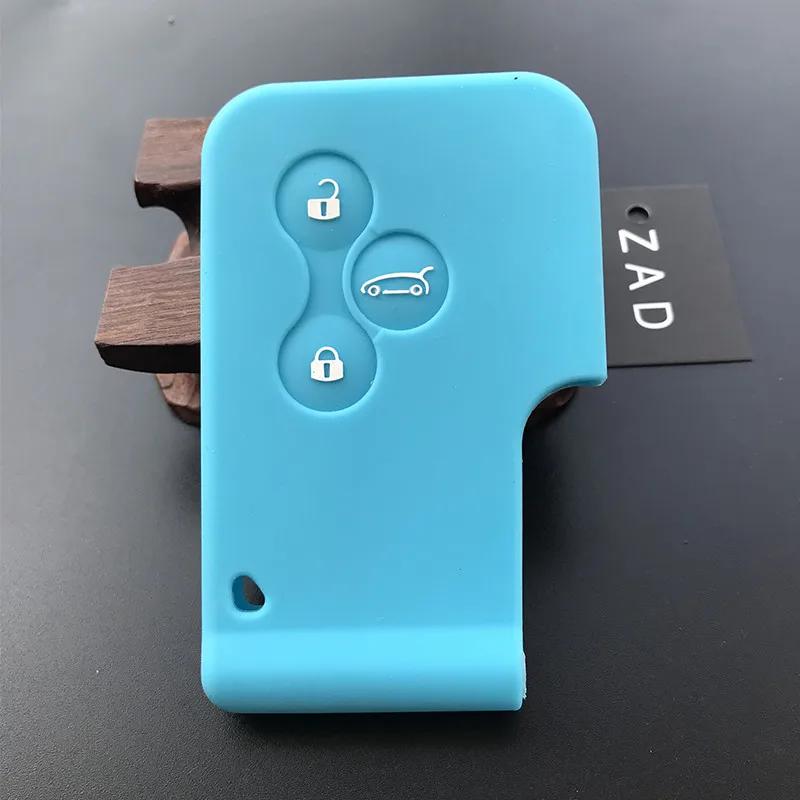 Silicone  Car Key Case Rubber Protector Cover Fob Accessories for Renault Megane R.S. Scenic 3 Button Card Key Skin Shell Set