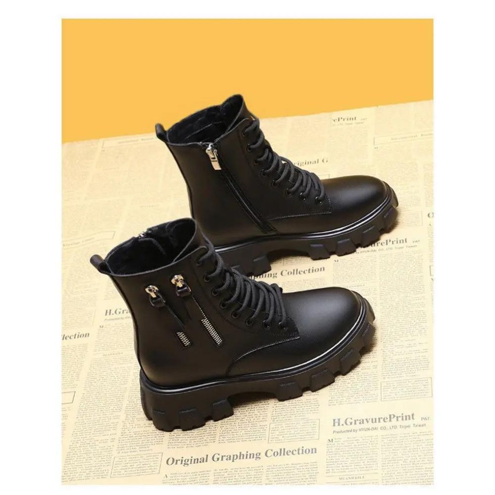 

Женские новые корейские туфли из бархата на осень и зиму больших размеров из хлопка с увеличенной толстой подошвой. 35 чёрный