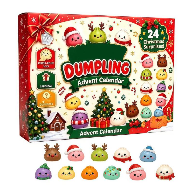 2026 Christmas Dumpling Advent Calendar 24days Fidget Countdown Calendar Stress Relief Squeeze for 2026Xmas Adventskalender Gift