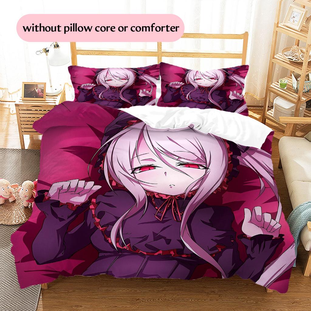 Vampire Schoolgirl  Pattern Bedding Quilt Set  Home Decoration  Gift (1 * duvet cover + 2 * pillowcase  without core)