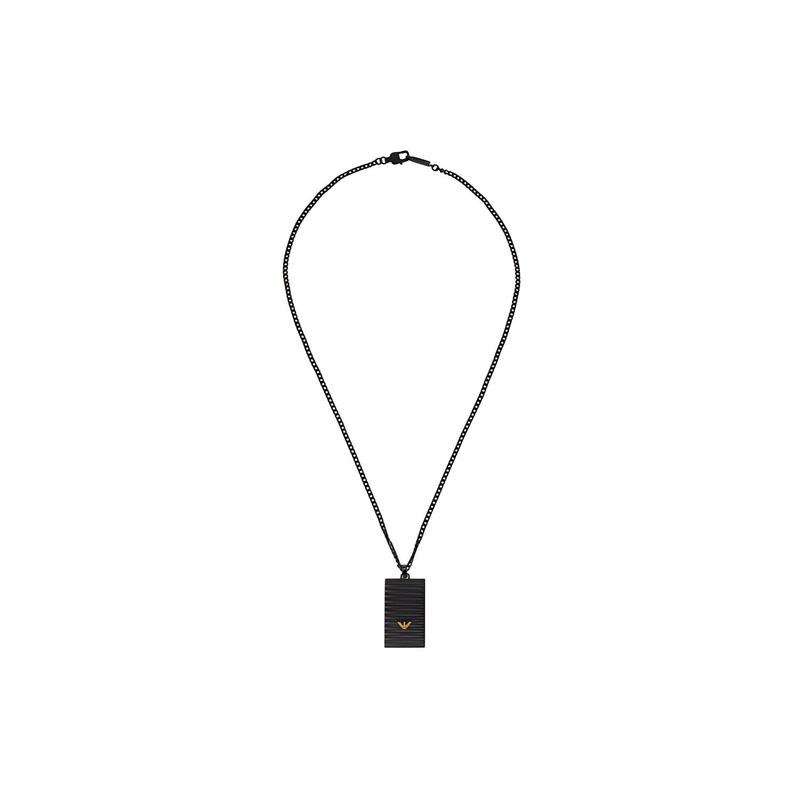 Emporio Armani necklace fashionable individual eagle logo black stainless steel men's Black F ( fits all) basic packaging-brand original box