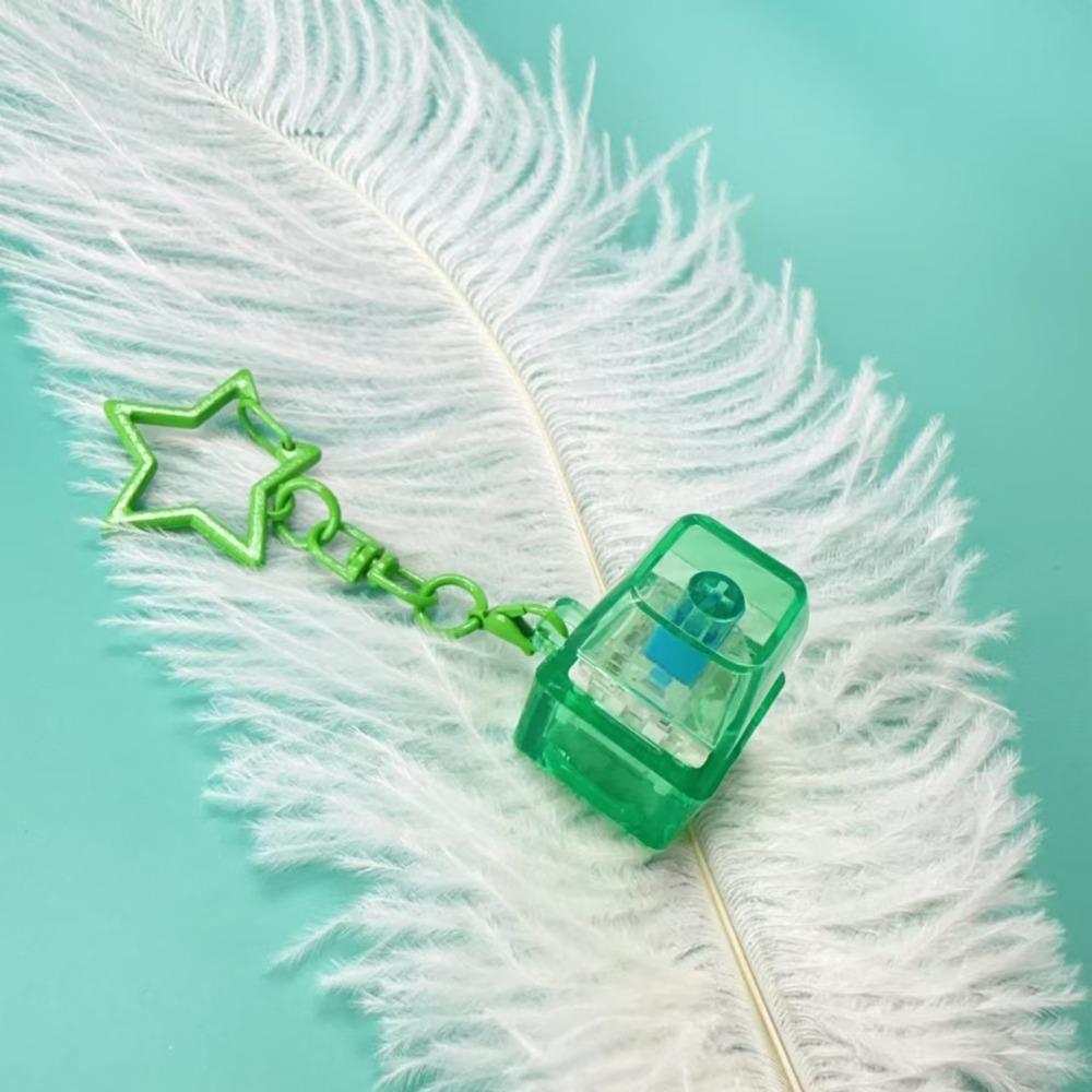 Relaxing DIY Keyboard Fidget Keychain Keys Button Keycap Finger Keyboard Caps With Light Pass The Time Pinch