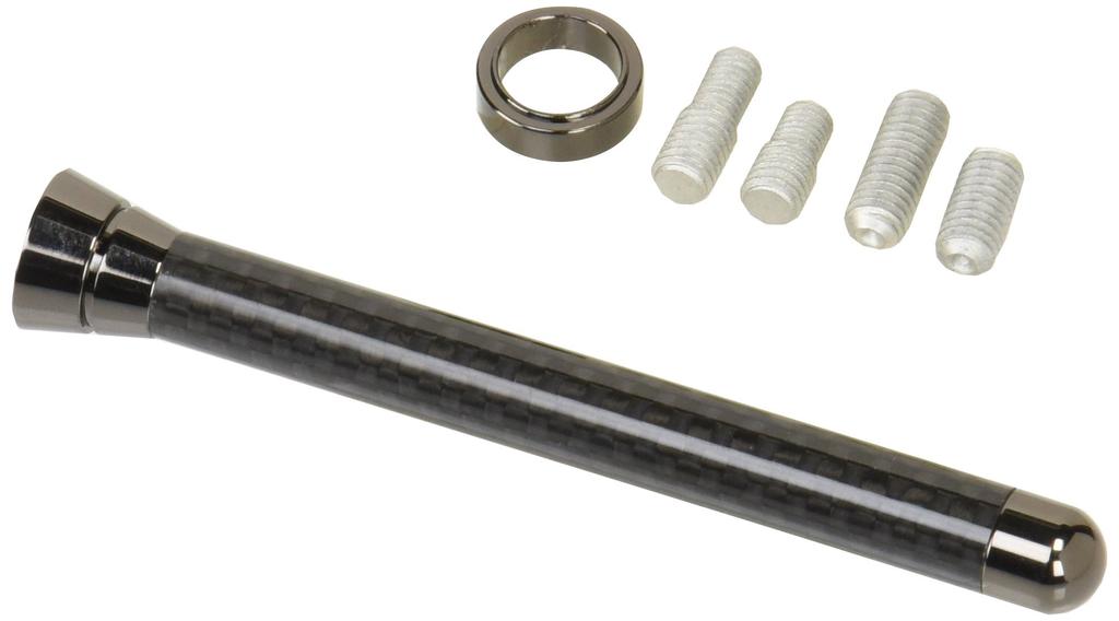 FORTUNE JDM Real Carbon Short Black Carbon Black 100mm Antenna, Fiber, Top/Black Bottom, Height, JCB-100CBB