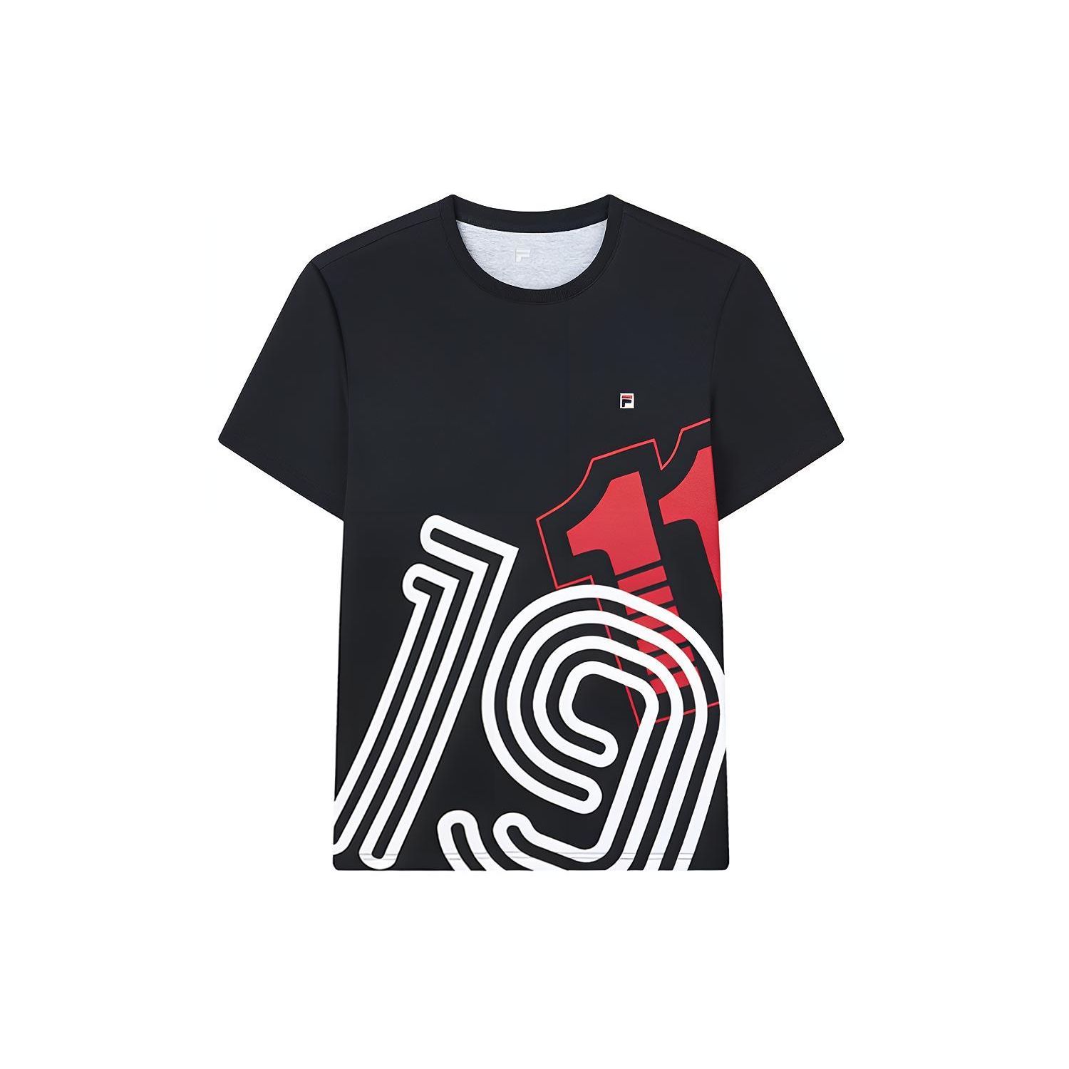 

FILA Casual Breathable Printed Round Neck Short Sleeve T-Shirt Men Tops Legendary-Blue F11M138102F-NV M