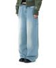 AAKAM Grid Pattern Denim Pants (Washed Blue)