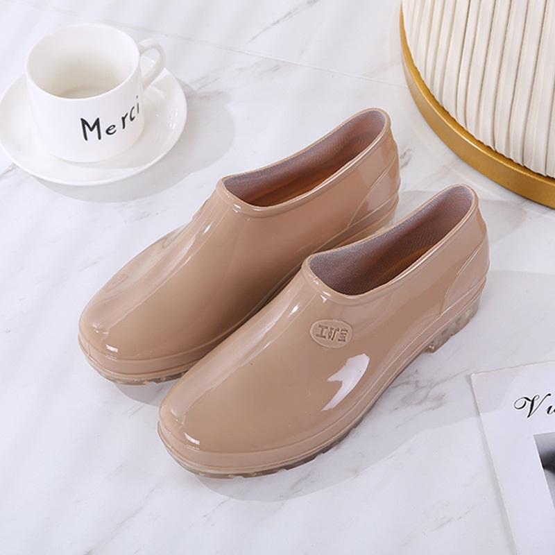 

Женские модные уличные нескользящие низкие резиновые сапоги и резиновая обувь 41 хаки