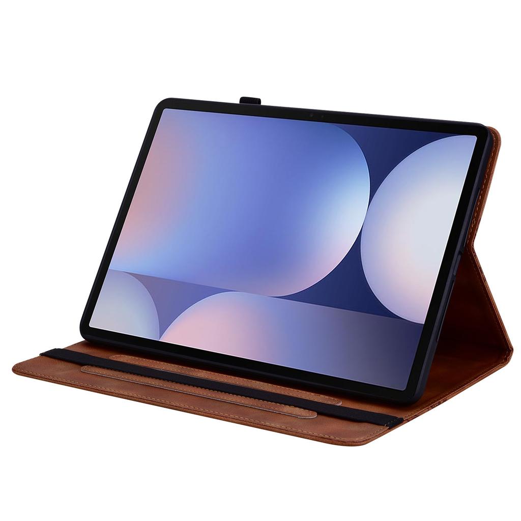 Leather Case For Samsung Galaxy Tab S10+/S9 FE+/S9+ Heart Imprint Foldable Stand Card Slot Stylus Holder Tablet Cover