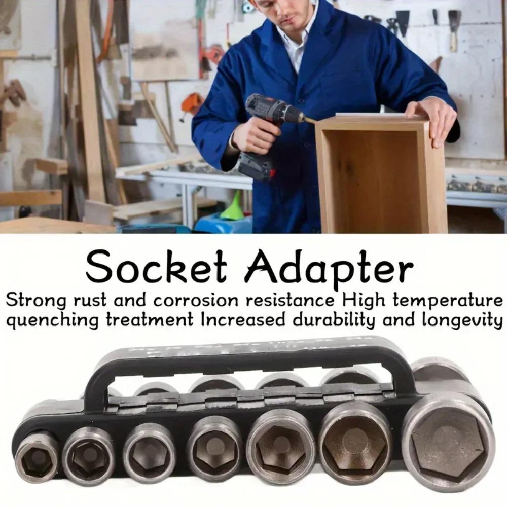 14 - Piece Magnetic Hex - Shank Screwdriver Socket Set with Extended Adapter, Polished Steel Nut Driver.