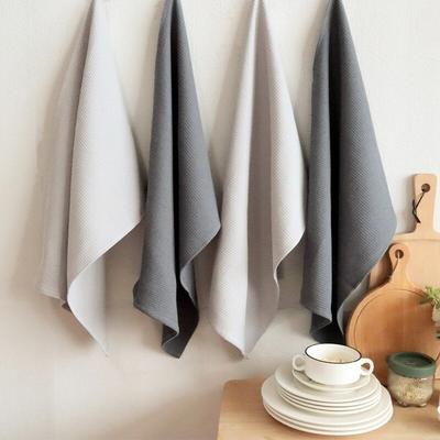 4Pcs/Set 45x65cm Large Solid Color Waffle Cotton Tea Towel Set Kitchen Table Dinner Napkin Dish Washing Cleaning Cloth
