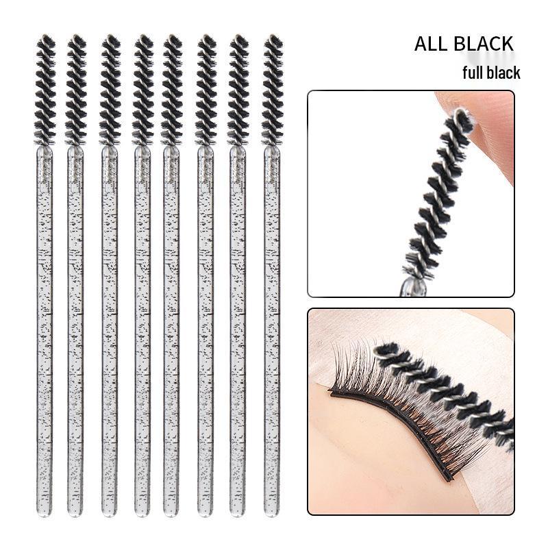 50-Pack Crystal Rod Eyelash Brushes & Curler Kit: Straight Head Brush, Spiral Tool & Eyebrow Comb