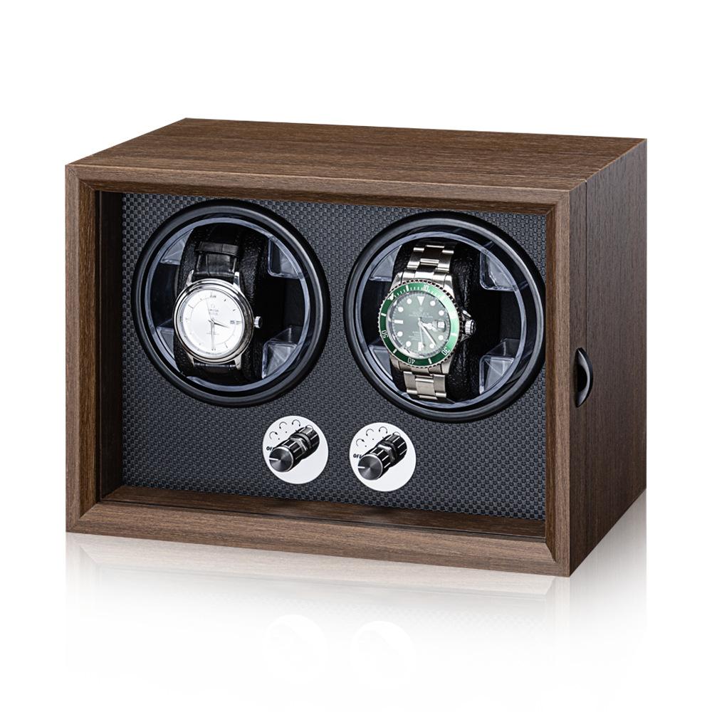 USB Watch Winder for Automatic Watches 4/2/1 Slots Watch Shaker Wooden Box Super Motor Blue LED Light Jewelry Store Display Box