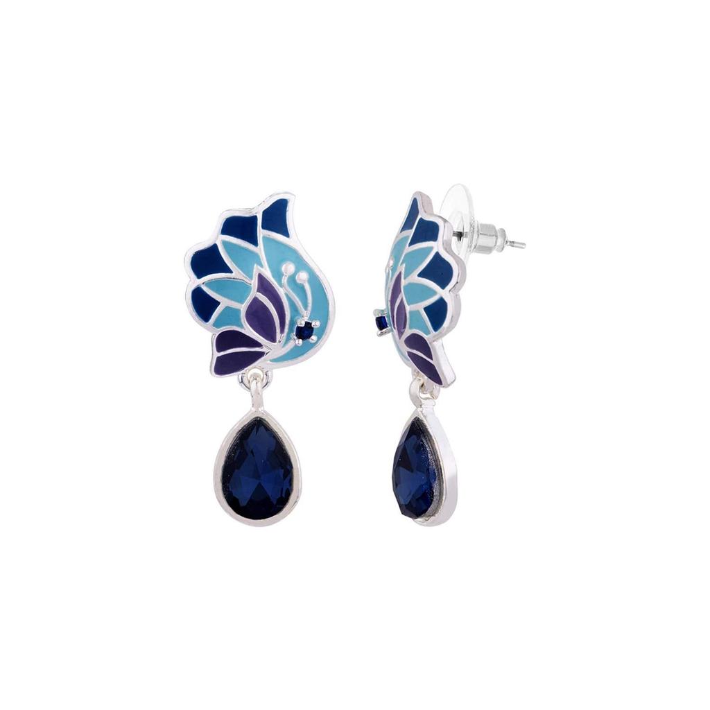 Womens Butterfly Dew Drop Pink Earrings
