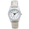 Clefer Serdica Analog Watch, Silver, SD-AL329-WTS, with Stretch Band, White Dial, and Metal Strap, Women's