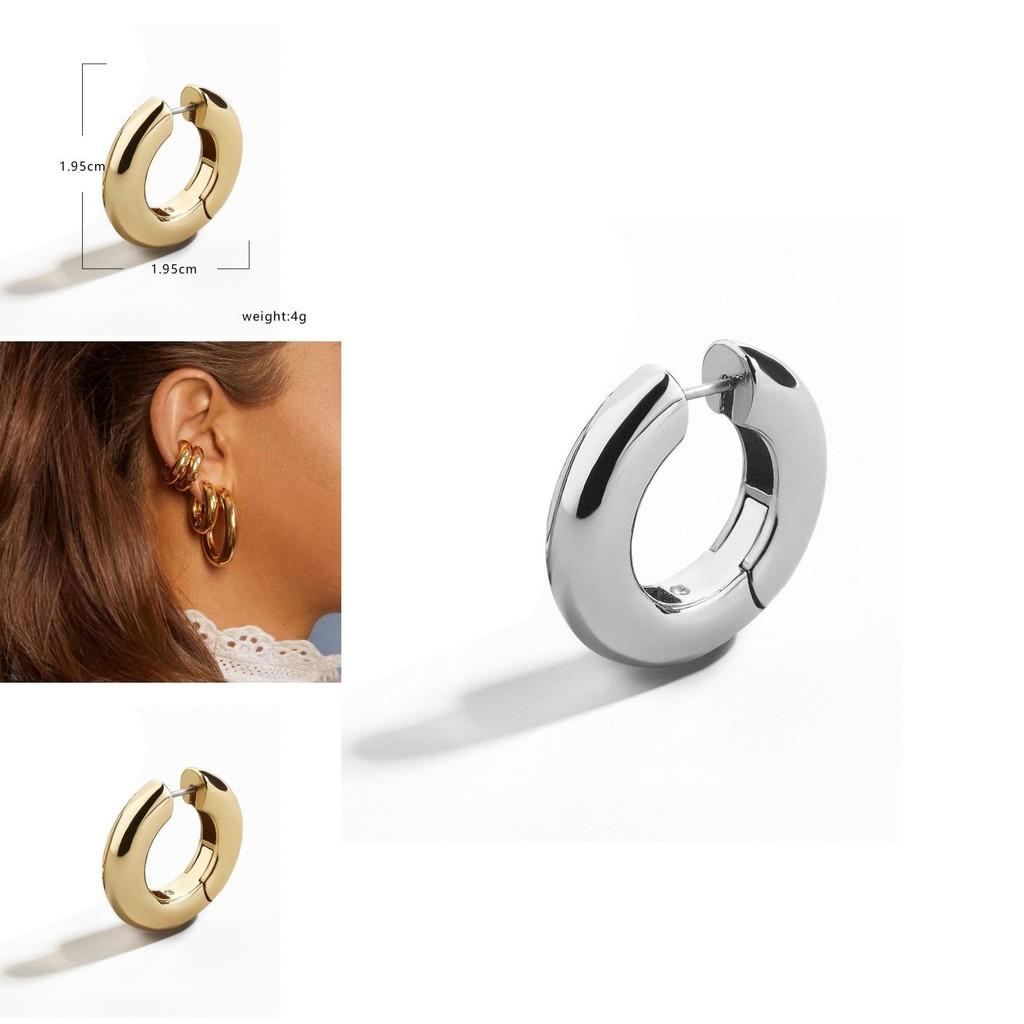 Trendy Geometric Copper Hoop Earrings For Women Stylish And Fashionable Jewelry