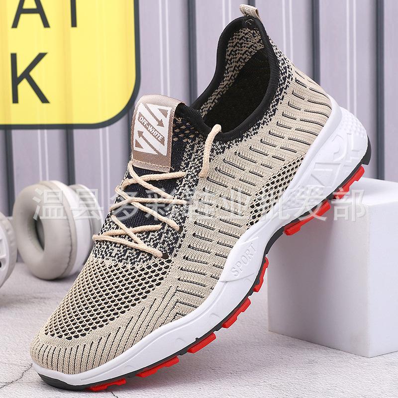 New lace-up casual sports shoes platform-soled real fly-woven running shoes cloth shoes