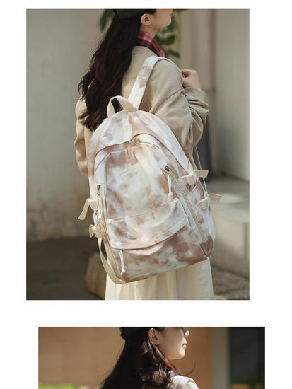 Trendy Tie-Dye Backpack for College and High School Students – Unisex, Fashionable, Large Capacity.