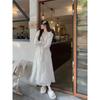Spring Women Lace Dress With Long Sleeves And Ruffle Hem For Casual And Travel