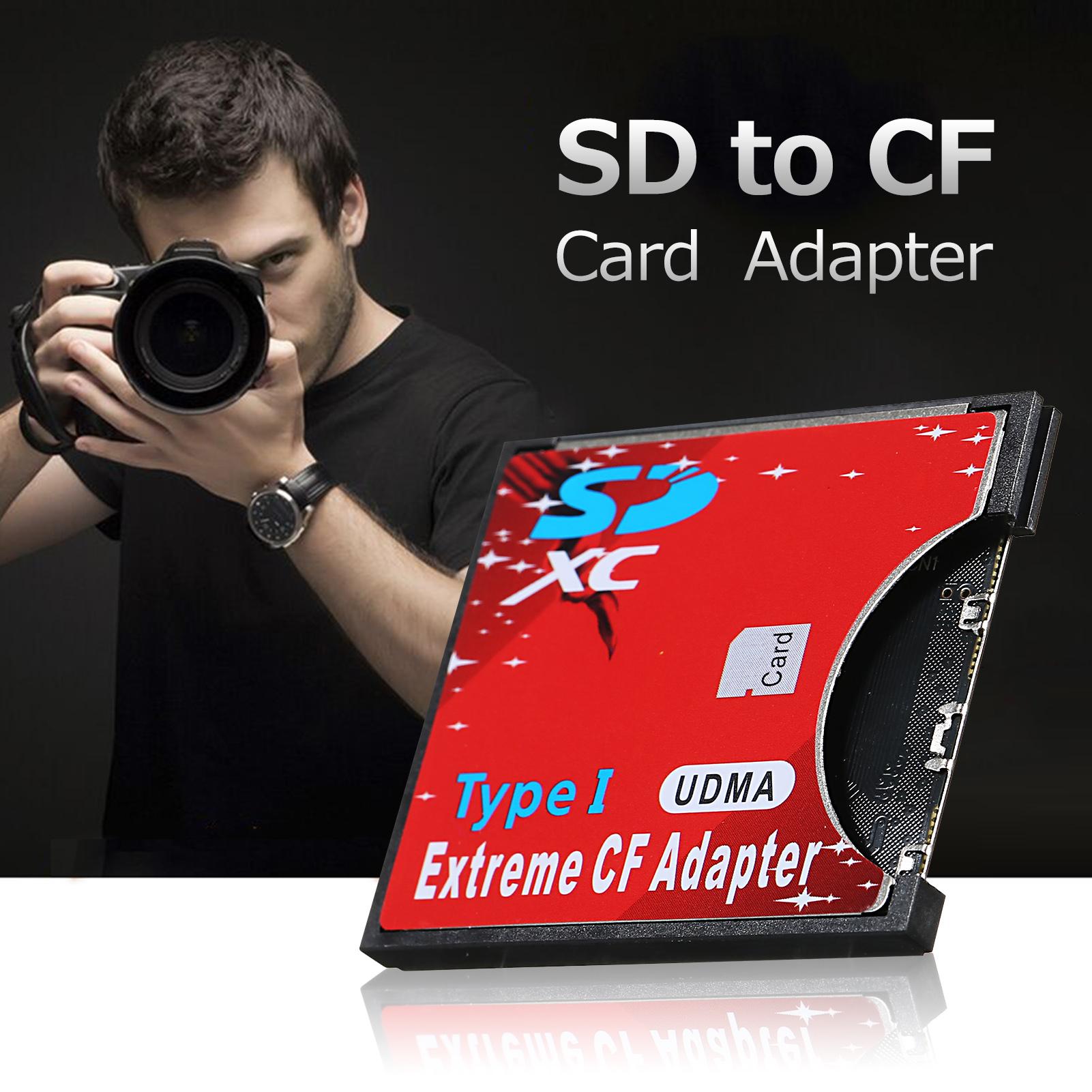 

Адаптер карты SD к карте CF для стандартной флэш-карты Type I Конвертер Адаптер Кардридер для зеркальной камеры Поддержка WIFI SD красный