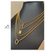 Women's Retro Multi-layer Necklace with Round Ring & Heart Lock Charm - Thick Clavicle Chain Accessory