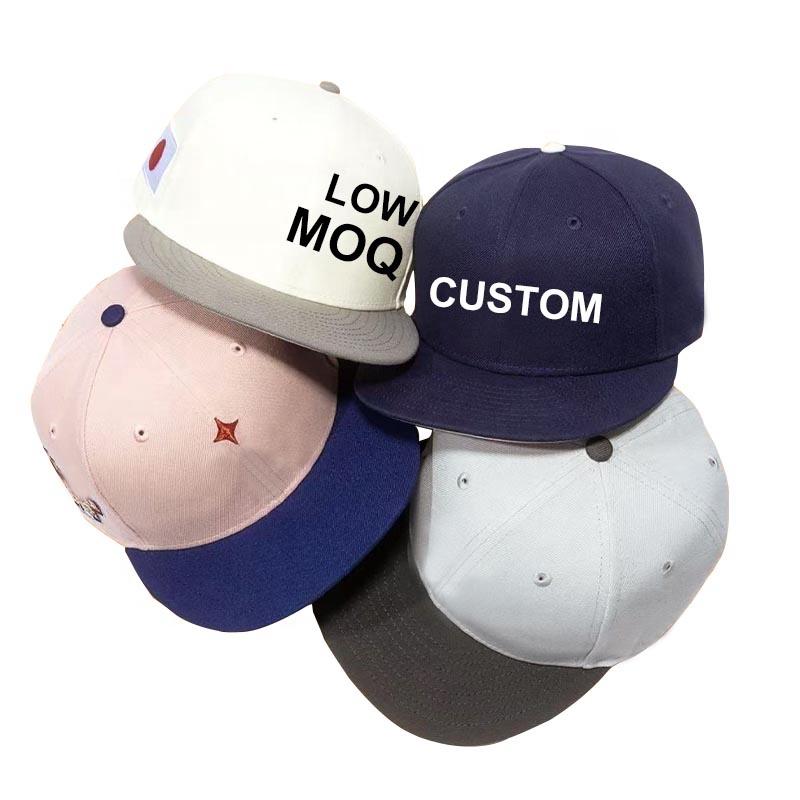 New Brand Quality Flat Bill Blank Men 3D Puff Embroidery Patch Snapback Cap Fitted Custom Baseball Hats for Men