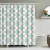 Beautiful Bath Shower Curtain With Pink Flowers Design For Bathroom Decoration White Peach Color Pattern Home Accessories Modern