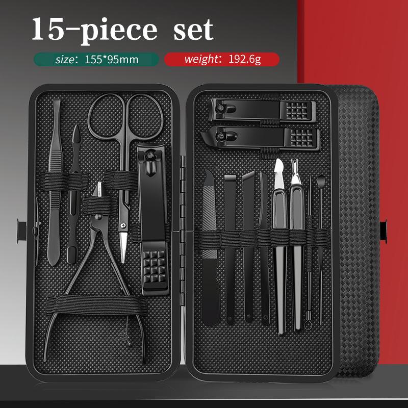Cross-border Beauty Carbon Steel Portable Luxury 24-in-1 Nail Set Full Manicure Kit Dead Skin Cutters Oblique Cut for