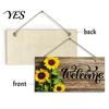 Front Door Sign Wooden Welcome Sign, Sunflowers Decor, Waterproof And Durable Hanging Bright Color Board for Home Indoor Outdoor Entrance Walls Garden