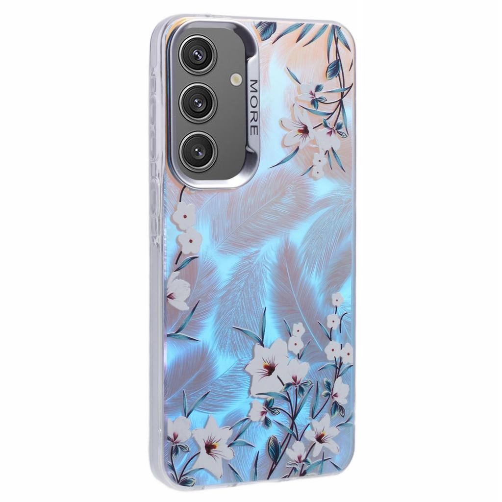 For Samsung Galaxy A54 5G Floral Case Laser Bling PC+TPU Phone Cover