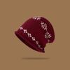 Printed Jacquard Knitted Hat Warm Printing Knit Cap Retro Ear Protection Hat  Autumn