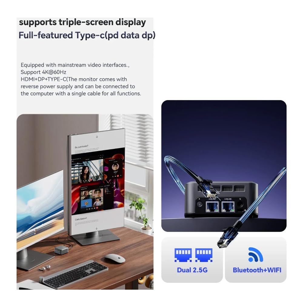 SZBOX Mini PC Small PC N1 PRO N150 No OS Intel N150 to Small PC 12GB 4800MHz LPDDR5 No SSD Game Console Ultra Mini Mini PC Support (up 3.6GHz)