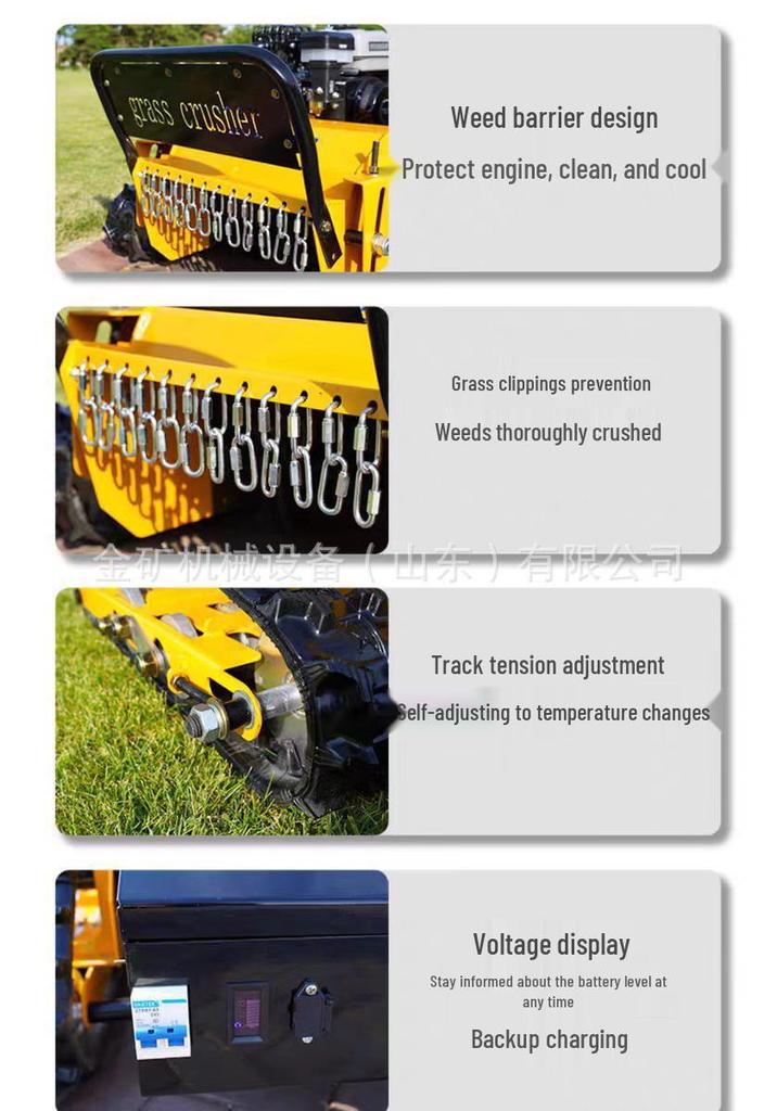 Remote Control Crawler Lawn Mower: Four-Stroke Gas Engine for Mountain Orchards