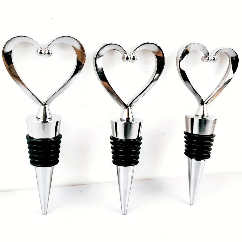 10pcs Heart-Shaped Wine Stoppers Bottle Stoppers for Keeping Beverages Fresh - Reusable Wine Corks Home Kitchen Items