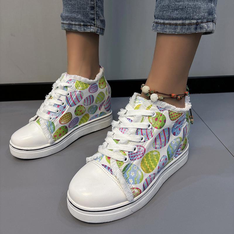 

Женские кроссовки на толстой подошве, увеличивающие рост, 2024 г.: Большие размеры, на шнуровке, модная спортивная повседневная обувь 40 зелёный