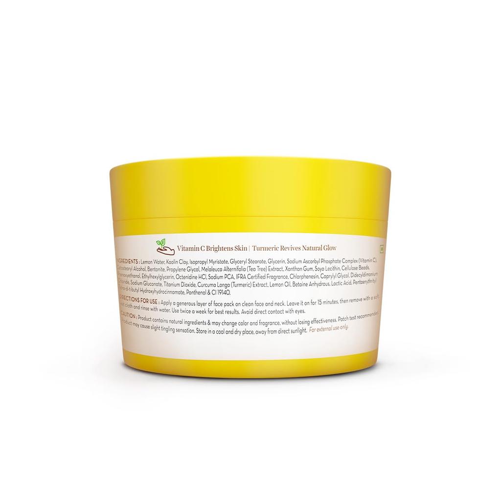 Mamaearth Vitamin C Daily Glow Face Pack 200g For Bright Skin Glow With Turmeric Clay Mask | Natural DIY Texture | All Skin Types