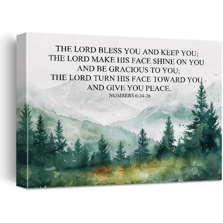 Christian Canvas Wall Art Decor When You Go Through Deep Waters Isaiah 43:2 Scripture Poster Print Picture Bible Ocean Artwork Framed for Home Decor,