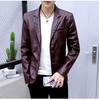 Dress Suit Coat Men's Jackets Men's Business Leather Jackets Men's Pu New Korean Style Slim Thin Trend Leather Jackets