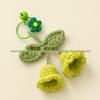 Handmade Lily Flower Wind Chime Keychain Doll Yarn Crochet Pendant for Bag & Car Decor